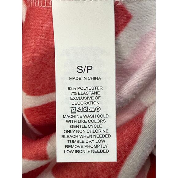 NWT Kate Spade Heart Print velour Pajama Set Small Pink Red Long Sleeve Joggers - Picture 5 of 15